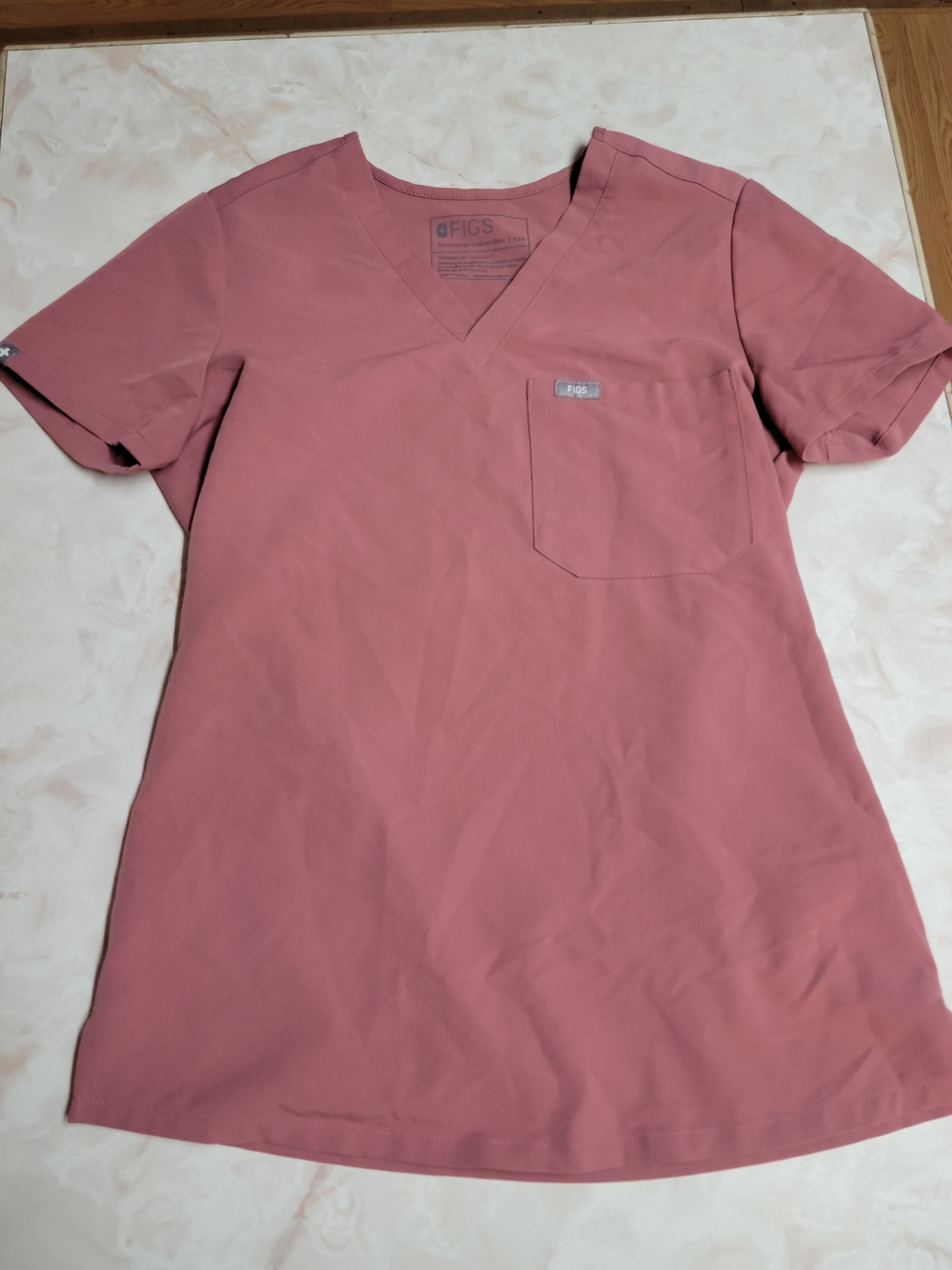 FIGS Catarina Scrub Top XXS Mauve Pink Technical Collection